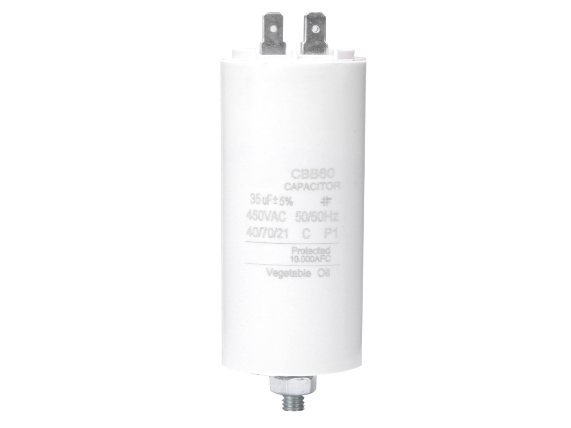 Condensador De Arranque Y Funcionamiento Cbb60 De 450 V Y 35 Μf Para Lavadora, Con Tornillo Y Tuerca.