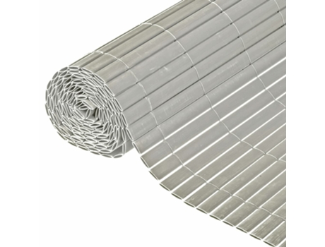 MAISON EXCLUSIVE Valla cañizo de ocultación jardín doble cara PVC gris 1,5x3 m