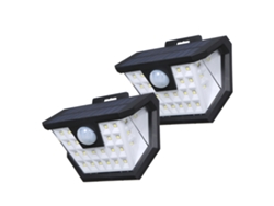 Lámpara Solar De Exterior De 3,7 V Y 1,6 W Con 28 Led, Sensor De Movimiento Pir, Ip65, 2 Unidades.