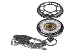 Reloj De Bolsillo Analógico Clásico Con Movimiento De Cuarzo Y Diseño De Cadena Calada.