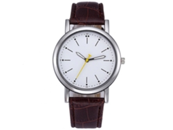 Reloj De Pulsera Analógico Unisex De Cuarzo Con Correa De Cuero Pu Simple Y Moderno (blanco)