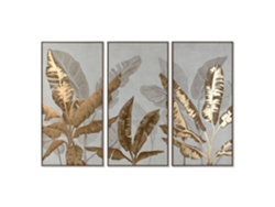 Set 3 Cuadro Ps Lienzo Palmeras Enmarcado 60x4x120cm