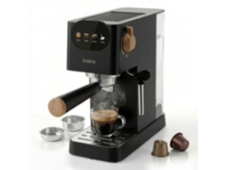 Nordic Cafetera Espresso 20 Bares Compatible Cápsulas Nespresso Y Café Molido Espumador Leche Briebe Ec1180blk Negro