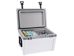 Nevera portátil rígida Succebuy de 49 litros, con capacidad para 45-50 latas, ideal para acampar y viajar.