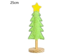Decoración de mesa navideña, árbol de Navidad verde lima peludo, centro de mesa festivo para las fiestas.