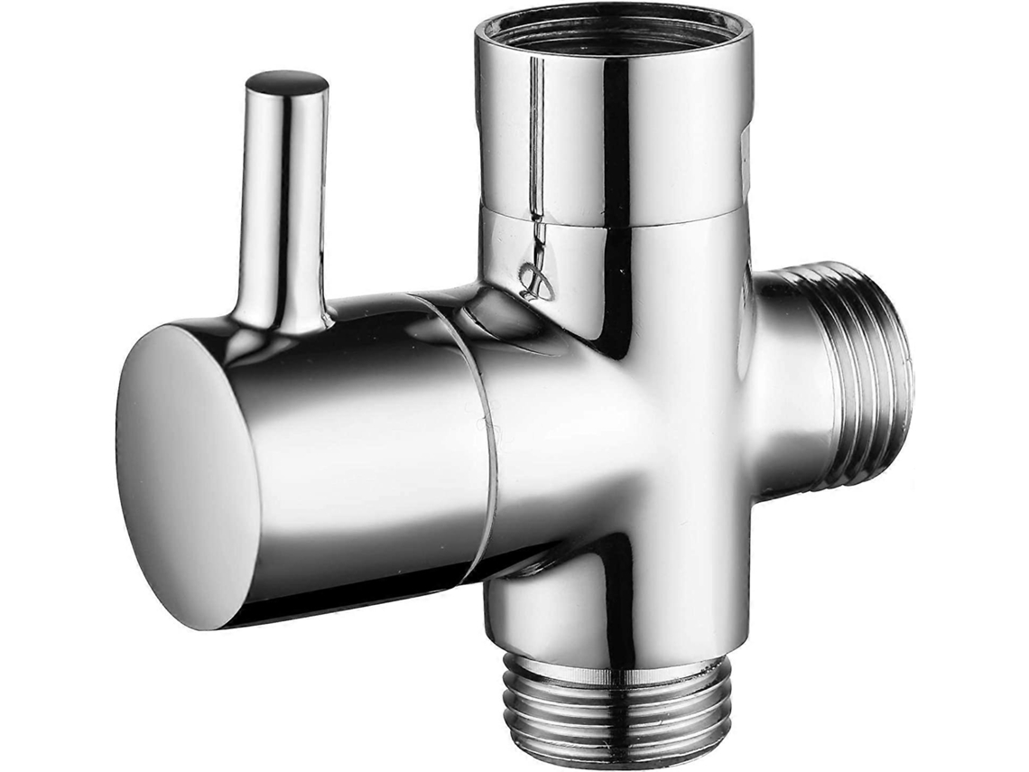 Válvula 3 Vías De Latón Macizo G1/2" Para Ducha Mano Y Fija, Conexión Universal, Cromado Dsf007
