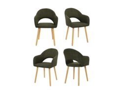 Sillas De Comedor Goeurvant 1316(pack De 4, Verde Oliva, Tela)