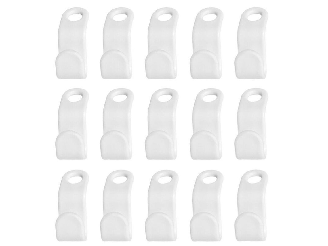 100 Ganchos De Plástico Blancos En Forma De S De 5,5 X 2 Cm Para Organizar La Ropa.