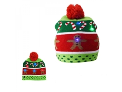 2026-gorro Navideño Con Led Tejido Luminoso Para Adultos Y Niños Decoración Navidad Año Nuevo 20x20 Cm H