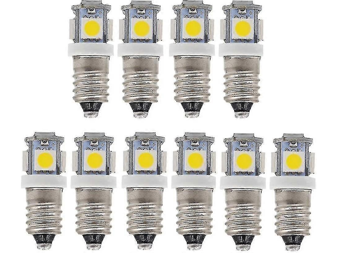 Rebe-10 Bombillas Led E10 9v 5smd 5w Blanco Frío Para Linternas Instrumentos Microscopios Fixtures