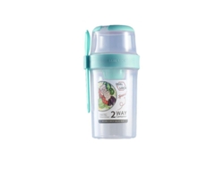 Bol Para Ensalada Para El Almuerzo, Vaso Portátil Con Tenedor Para Frutas Y Verduras, Azul