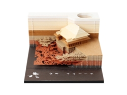 Bloc de notas 3D Eifson, pegatina del templo Kiyomizudera (dorado)