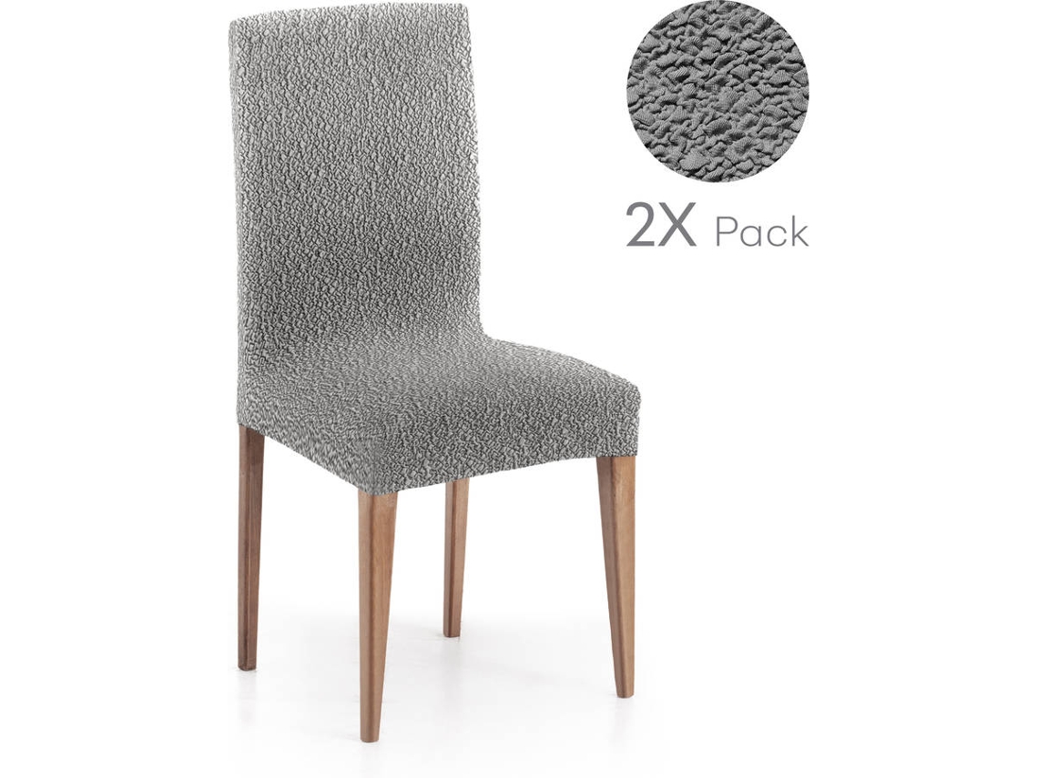 Pack de 2 Fundas Elásticas para Silla MILICA Spongy Gris (40x70 cm)