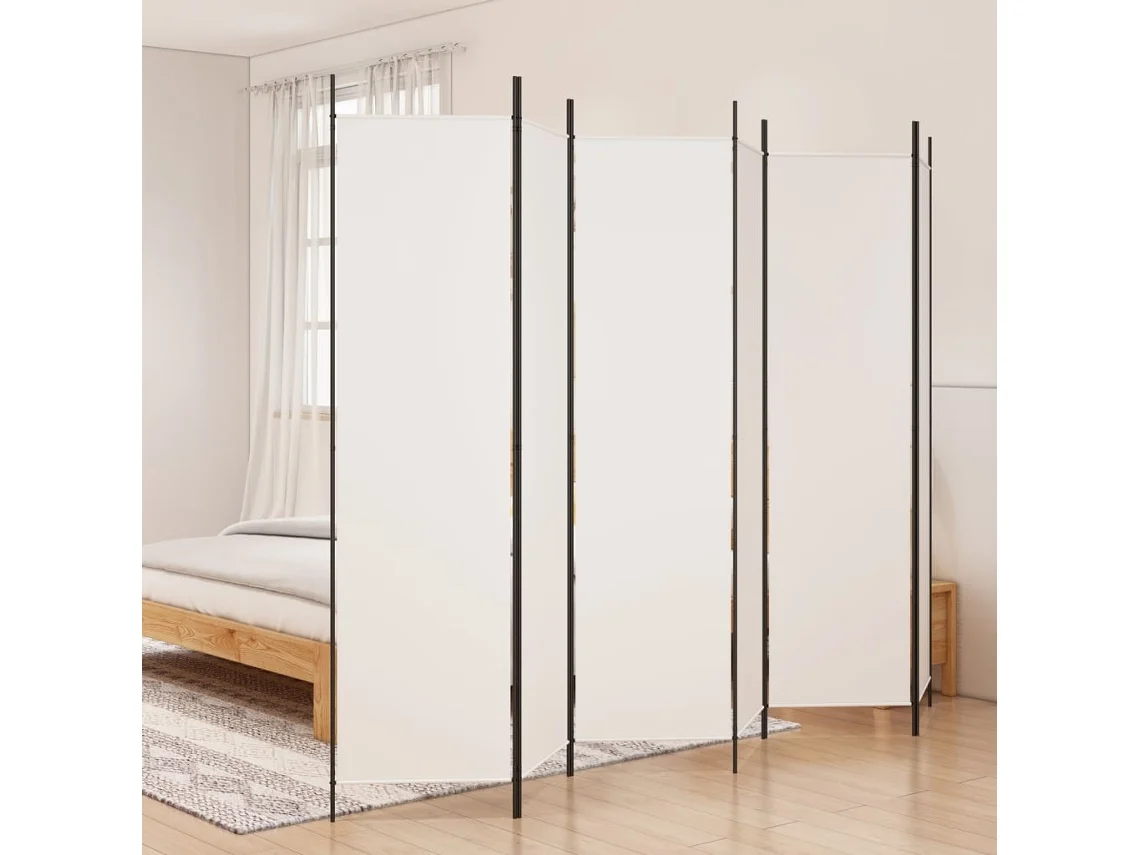 Separador LOVELY HOME con 6 Paneles de Tela Blanco (300 x 200 cm)