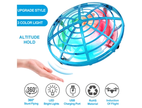 CHRONUS Flying Ball UFO Mini Drone de mano para niños (azul)