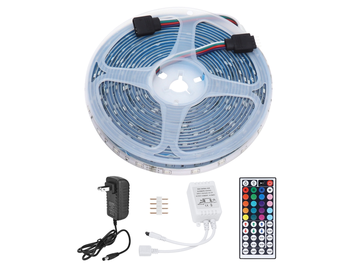 Tira de LED BJ-RGB con 300 LED, resistente al agua, flexible y regulable, para iluminación decorativa.