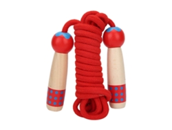 -cuerda De Saltar De Madera Para Niños Estudiantes, Juego Al Aire Libre, 3 Metros Rojo, Fitness Y Ejercicio