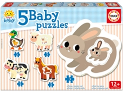 Puzzle EDUCA 5 Baby Puzzles La Granja (Edad Mínima: 1 Años - 3-5 Piezas)