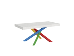 Mesa Extensible 200/460x90 Cm Volantis Blanco Fresno Patas Multicolor 4/b Itamoby