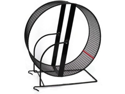 Rueda De Ejercicio Para Hamsters De Metal Silenciosa Con Soporte, Diametro 23cm, Fácil De Limpiar E Instalar