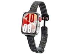 Bracelete Para Huawei Watch Fit 4 Pro / Fit 4 / Fit 3 - Aço Inoxidável - Fecho Magnético - Design De Orelha De Trigo Preta