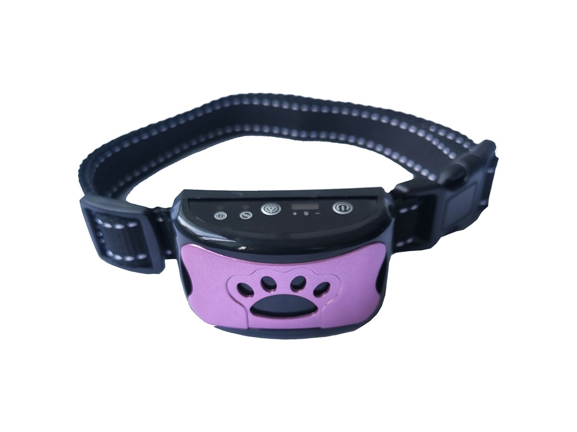 Collar antiladridos recargable, color morado. Collar de entrenamiento para prevenir los ladridos en perros pequeños, medianos y grandes.