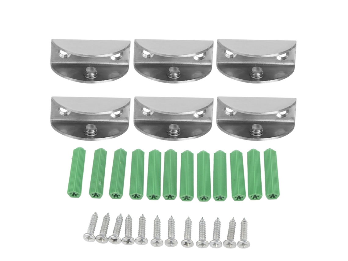 6 Piezas De Clips De Fijación Para Paneles De Vidrio De Acero Inoxidable Cepillado Para El Hogar