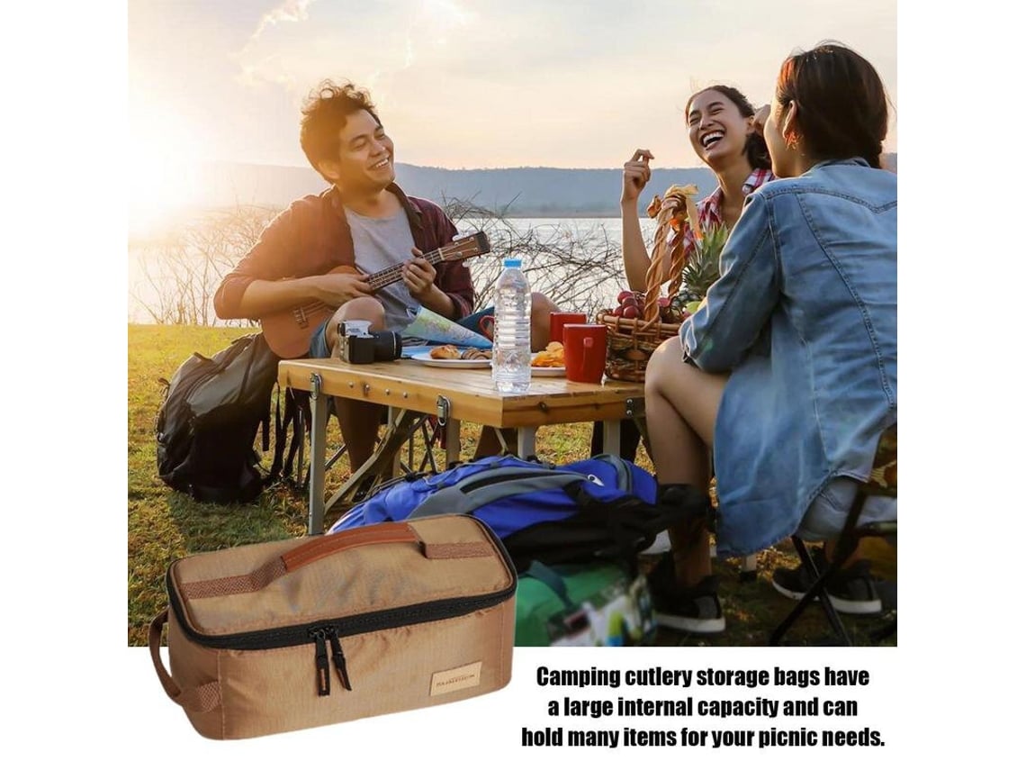 Khakiipree Bolsa Grande Capacidade Leve Piqueniques Viagens Transporte Gadgets Organização Higiene Pessoal Camping Utensílios Mesa Atividades