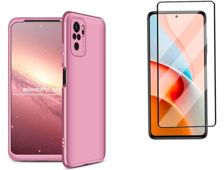 Funda y Protector Xiaomi Redmi Note 10S Slim Armor 360º Rosa