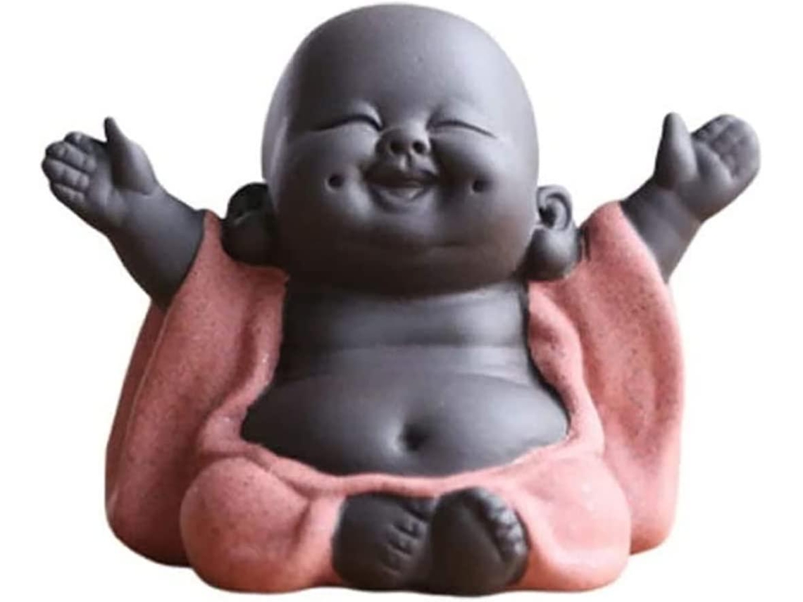 Rebe-buda Maitreya Riendo, Estatua De Cerámica, Escultura De Té Decorativa, Buda De La Suerte Mini, Decoración Hogar Jardín