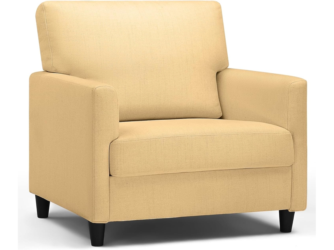 Sillón de relajación Comhoma, sillón para TV, sillón para sala de estar, sofá individual para dormitorio, rincón de lectura, funda de lino amarillo