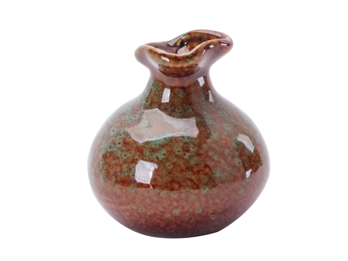 Horno de porcelana, verde, 8 cm de alto, 7,5 cm de diámetro interior, 3,2 cm