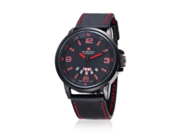 Reloj Casual Impermeable Para Hombre Con Correa De Pu Y Movimiento De Cuarzo (rojo)