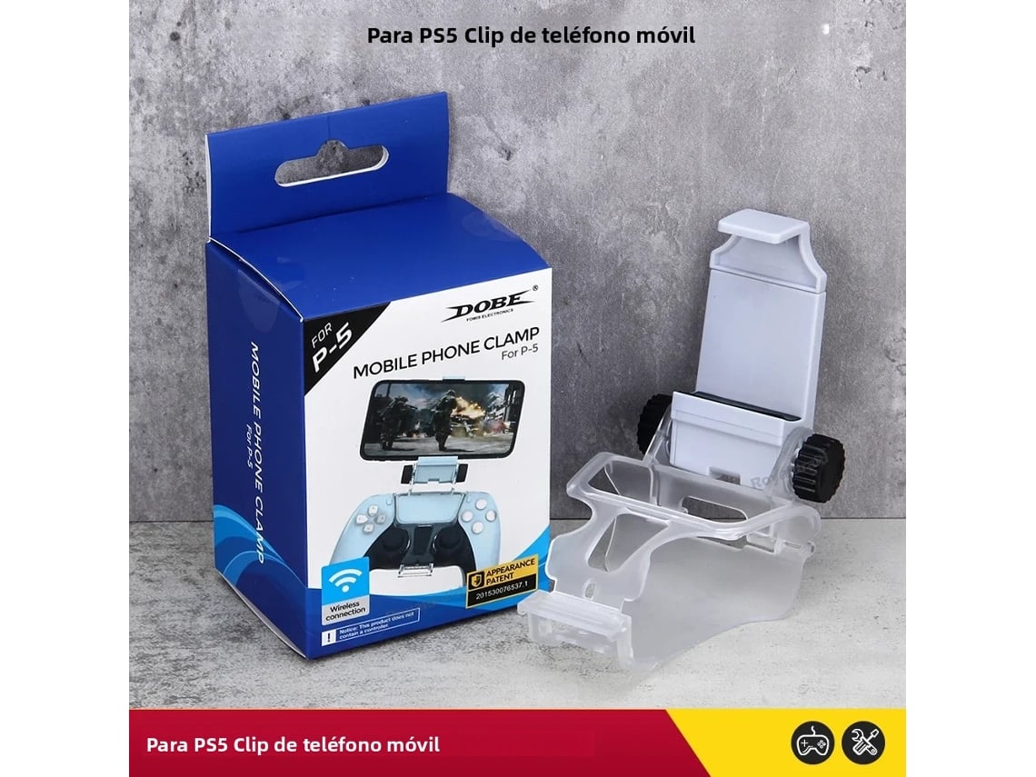 Compatible con mando de PS5, clip ajustable para joystick de juegos móviles.