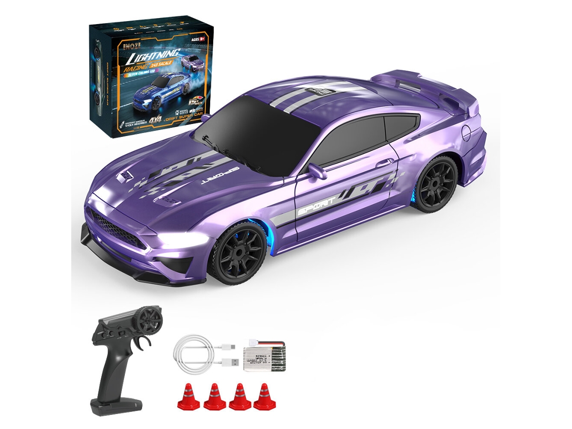 Roxosem Giroscópioenoze 8500 8501 1/43 2.4g 4wd Rtr Mini Carro de Drift Rc em Escala Real com Luzes Led Modelo de Veículo para Mesa MDUG