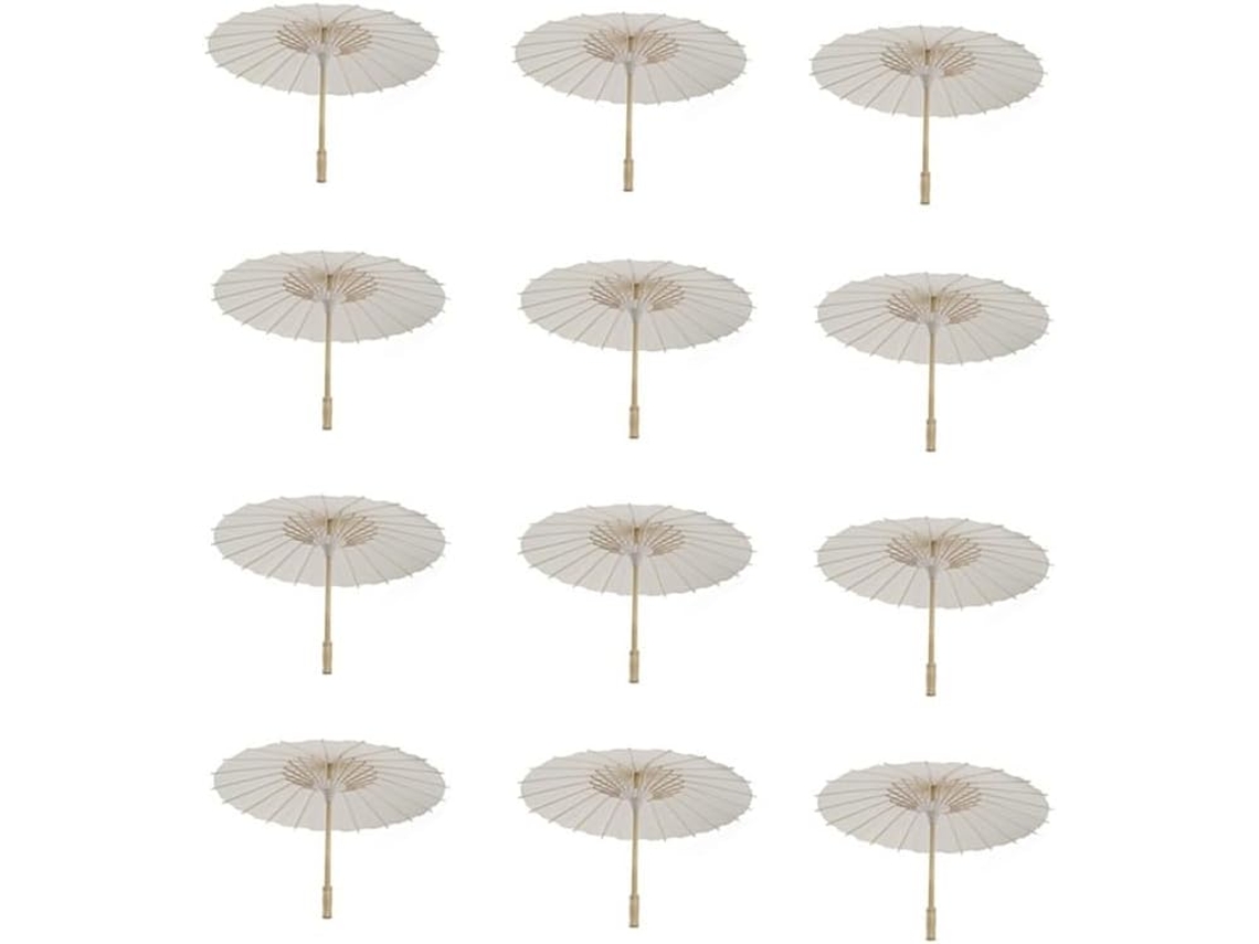 Juego De 12 Sombrillas De Papel - Accesorios De Fotografía Diy - Para Baby Showers, Bodas - 60 Cm