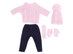 Ropa Para Muñeca De 45 Cm: Camiseta, Pantalones, Gorro, Bufanda Y Guantes - Rosa Claro