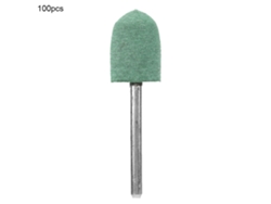 100 Cabezales De Pulido De Goma Verde Surtidos Con Mango De 3 Mm (cono De 12 Mm)