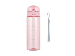 Botella de agua deportiva reutilizable de 780 ml con tapa resistente a los impactos y asa a prueba de fugas. MDUG (rosa)