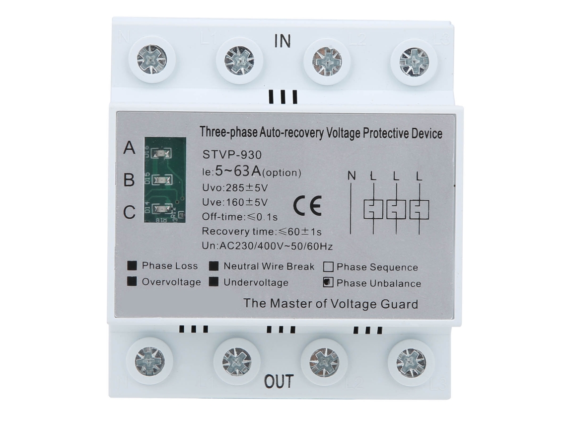 Dispositivo De Protección Automática Contra Sobretensiones Con Recuperación Trifásica, 4 Cables, Stvp930 63a Ac230/400v