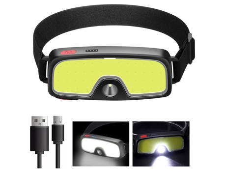 Linterna Frontal Recargable USB C Impermeable Alto Lumen para Pesca Lámpara Frontal para Acampar para Usar Linterna Frontal Led Luz de Trabajo Tres...
