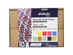 Kit de Tinta para Textiles PEBEO Kit de ColoraÃ§Ã£o para Tecidos Claros e s 10 x 45