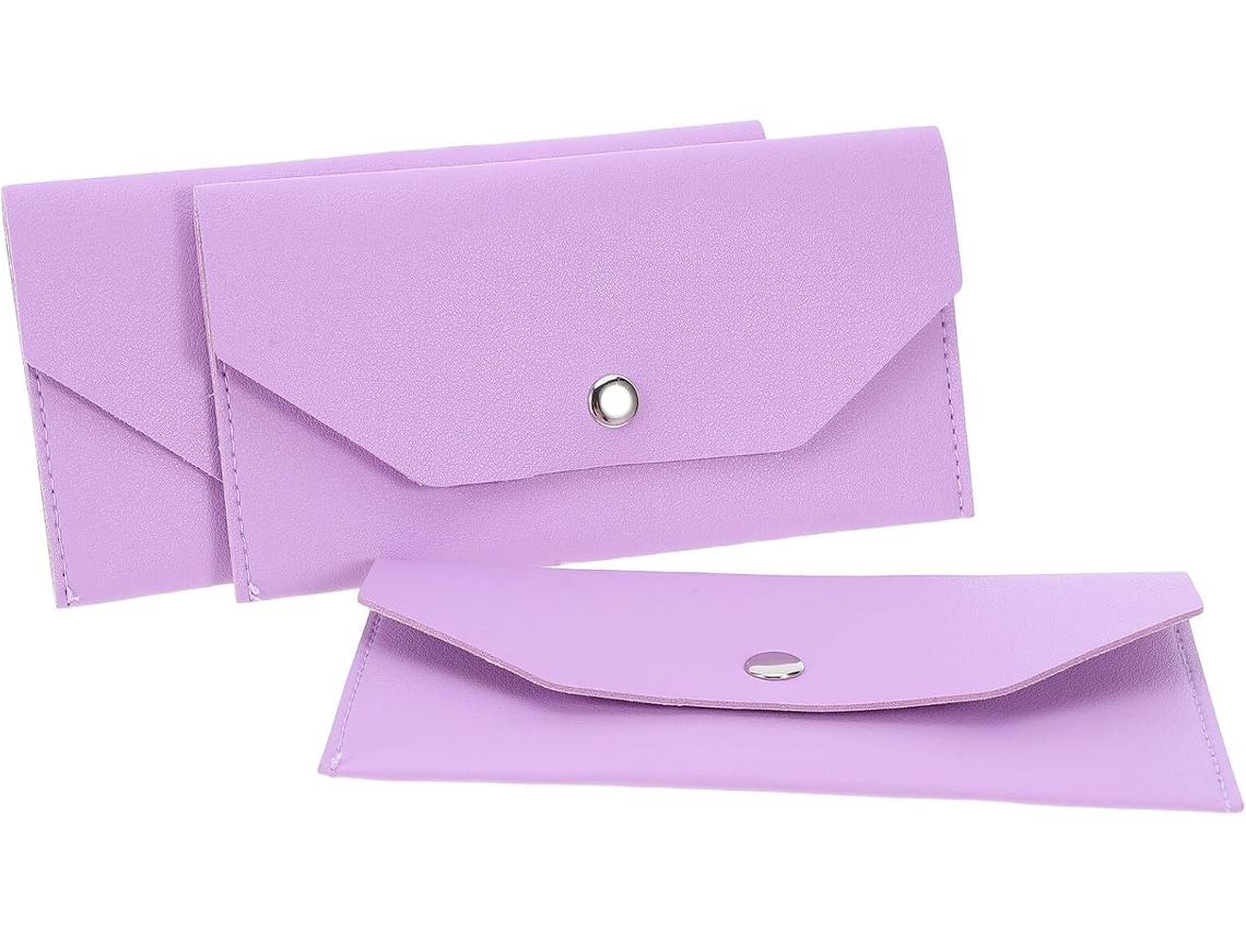 Cartera Pequeña De 3 Piezas Para Mujer, De Piel Sintética Resistente Con Cierre De Botón A Presión, Monedero Compacto.