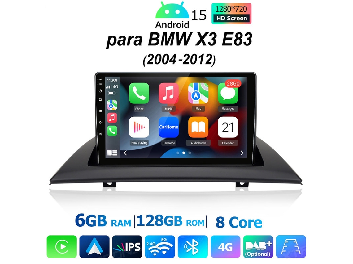 Gps Sistema Multimédia Android Para Bmw X3 E83 2004 2012 Android 15 4g Wifi 128gb 8 Núcleos
