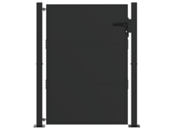 Puertas de acero negras Vidaxl (100 x 150 cm)