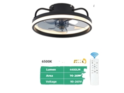 Ventilador de techo con luces, control remoto, diseño de bajo consumo, SGT33cm - Negro