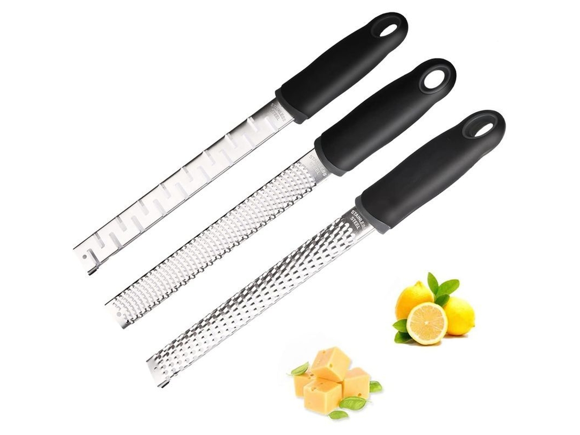 Rallador De Cozinha 3 Peças De Aço Inoxidável Para Queijo, Limão, Chocolate, Verduras E Frutas - Ferramenta De Cozinha