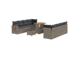 Maison Exclusive - Conjunto De Sofás De Jardín 11 Pcs Gris Ratán Sintético