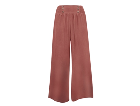Pantalones de Mujer ZMDECQNA Anchos Elásticos Cintura Alta Palazzo Fluidos Ahumados (2XL)