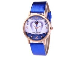 Reloj De Pulsera Casual De Cuarzo Para Mujer Zhoulianfa Con Diseño De Corazón Azul.